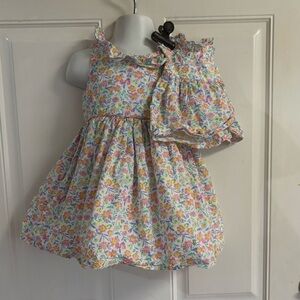 Size 2T Tommy Bahama floral fit-and-flare sleeveless dress/matching Doll Dress.